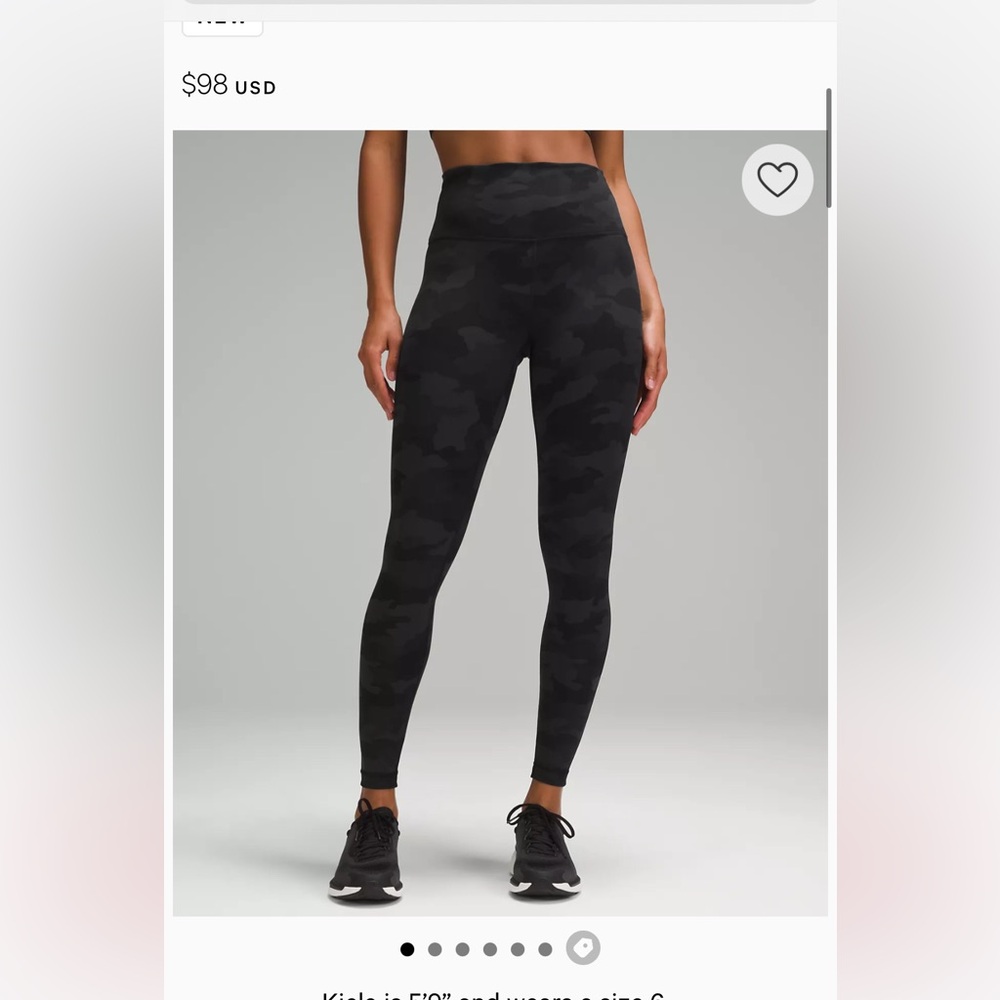 Lululemon wunder train camo leggings! Length 28 hardly worn